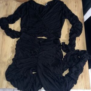 Black Rouched pant set